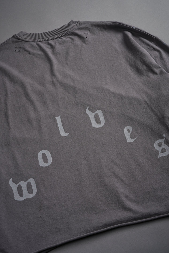Sub-Zero Distressed Grunge Box Cut Tee V2 in Slate Gray