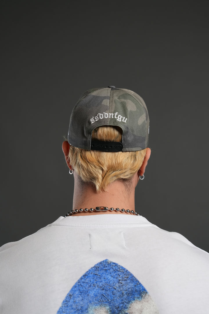 Midnight Wolves Vintage 5 Panel Hat in Vintage Blossom Woodland Camo