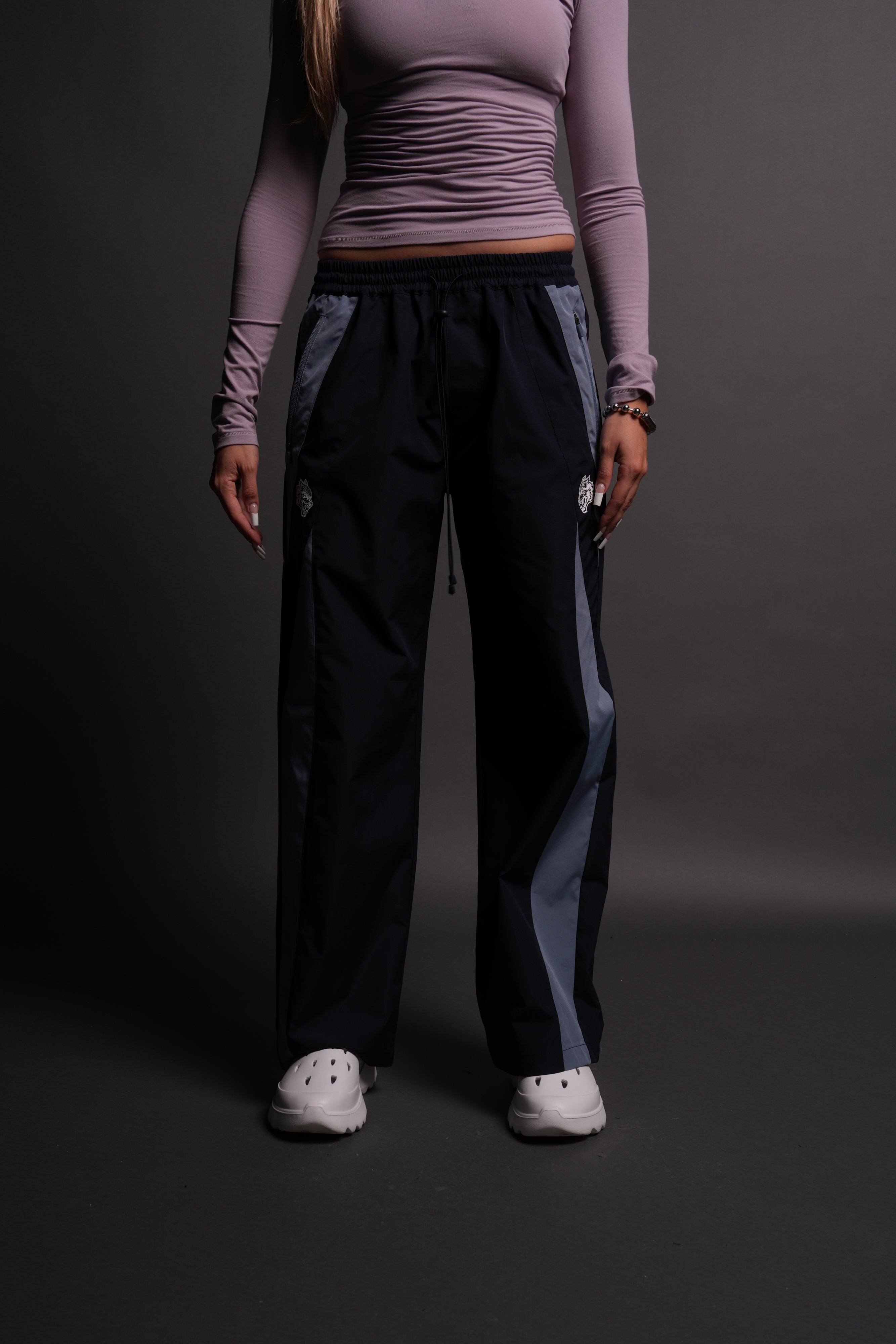Dual Wolf She Brolic Track Pants in Midnight Blue/Denim