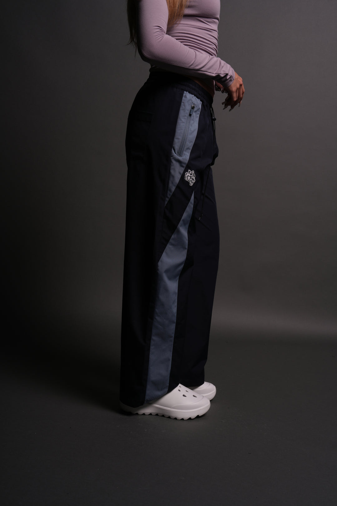 Dual Wolf She Brolic Track Pants in Midnight Blue/Denim