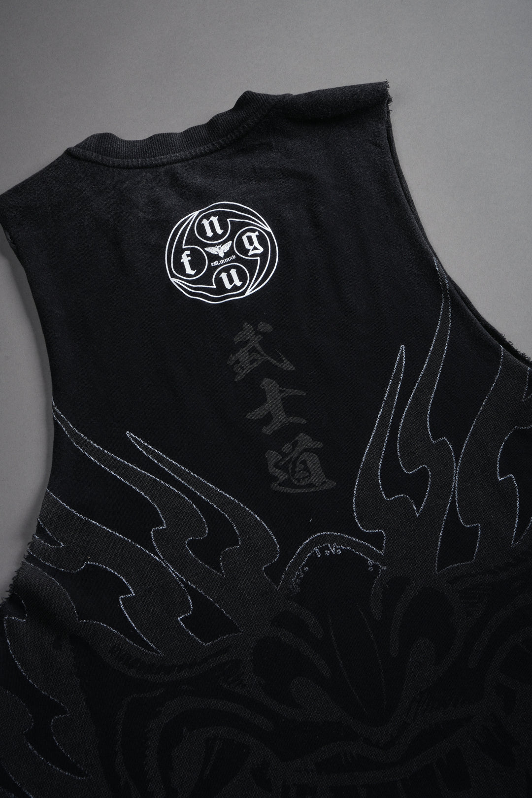Half Mask Tommy Muscle Tee in Black