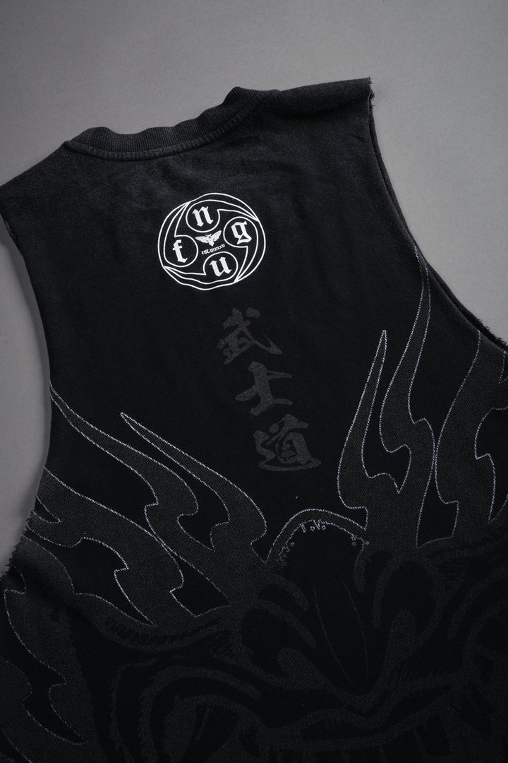 Half Mask Tommy Muscle Tee in Black