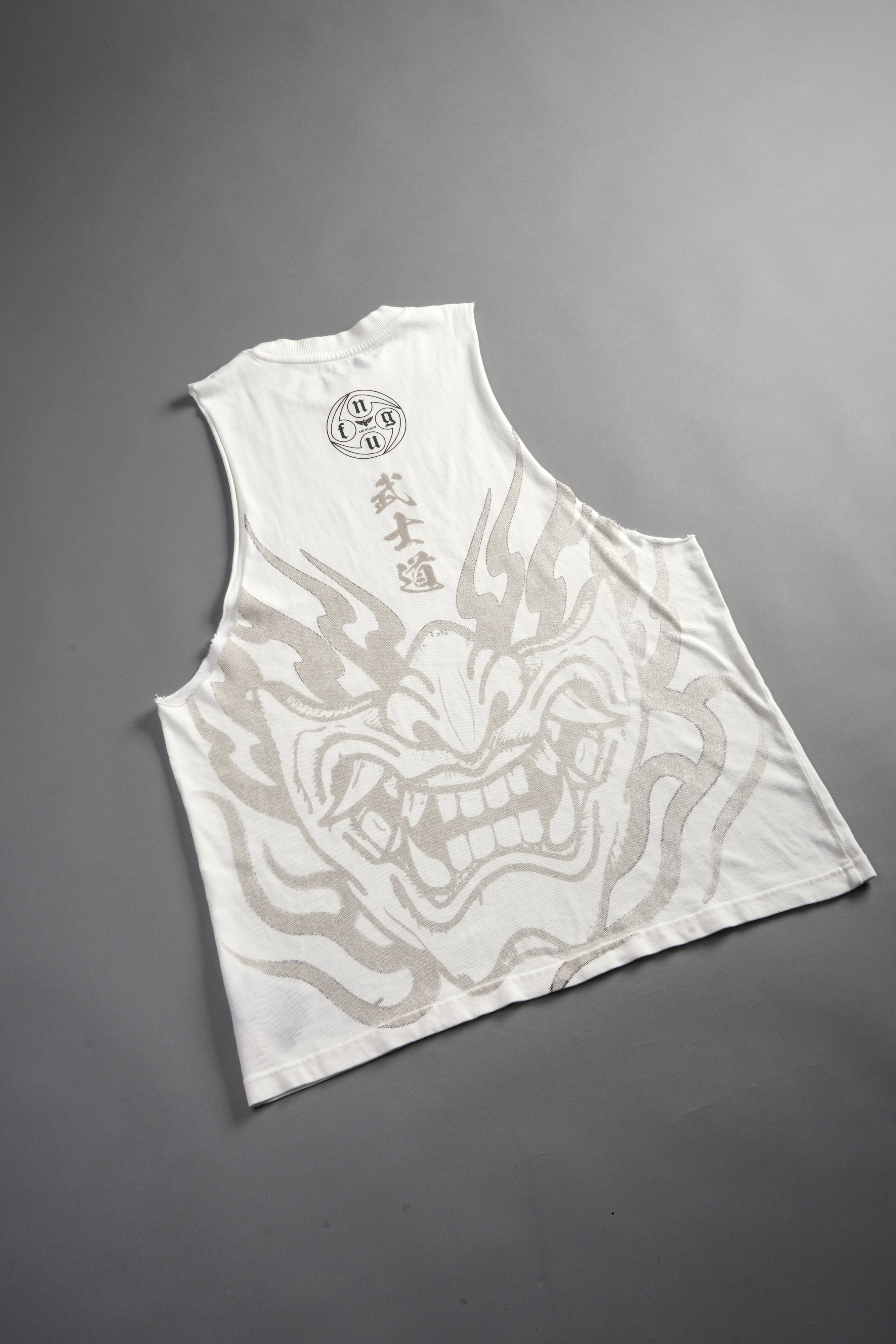 Half Mask Tommy Muscle Tee in Cream