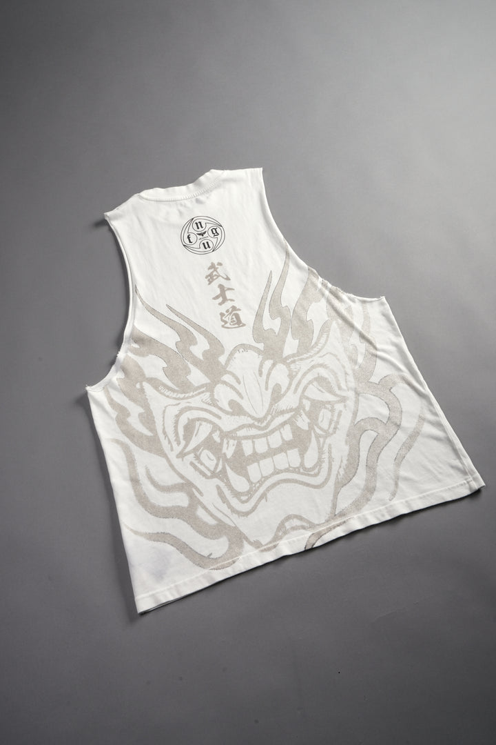 Half Mask Tommy Muscle Tee in Cream