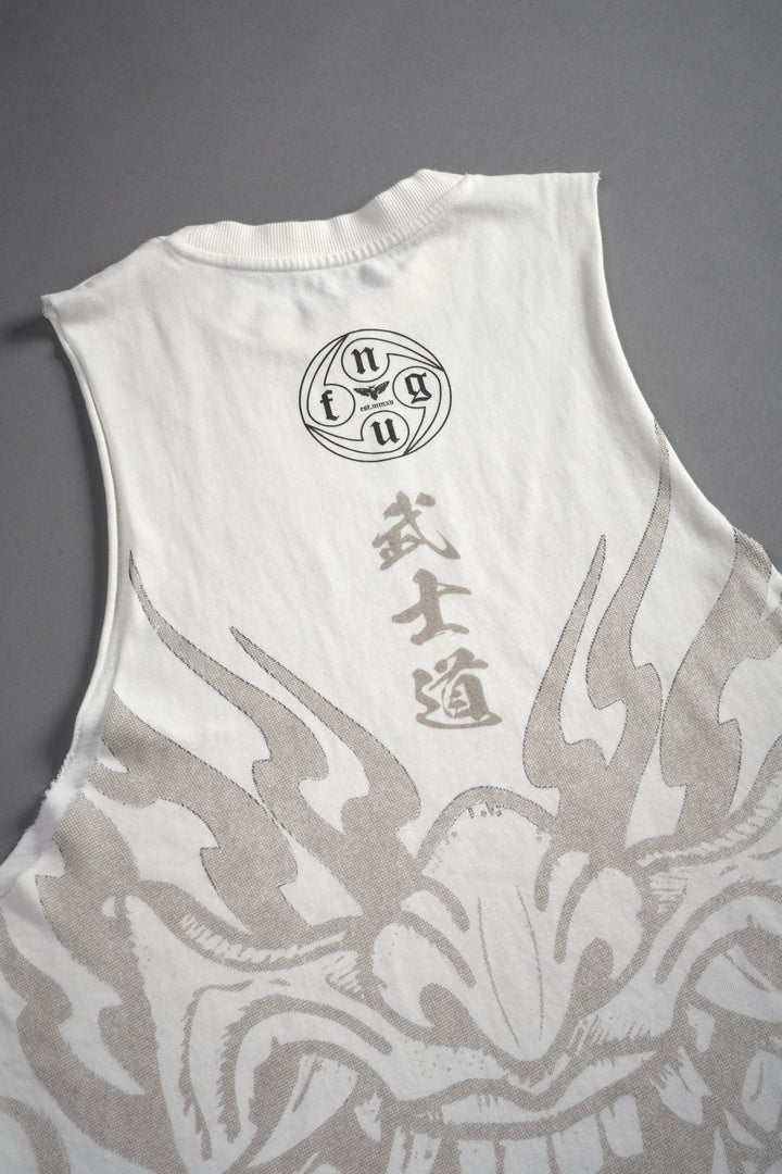 Half Mask Tommy Muscle Tee in Cream