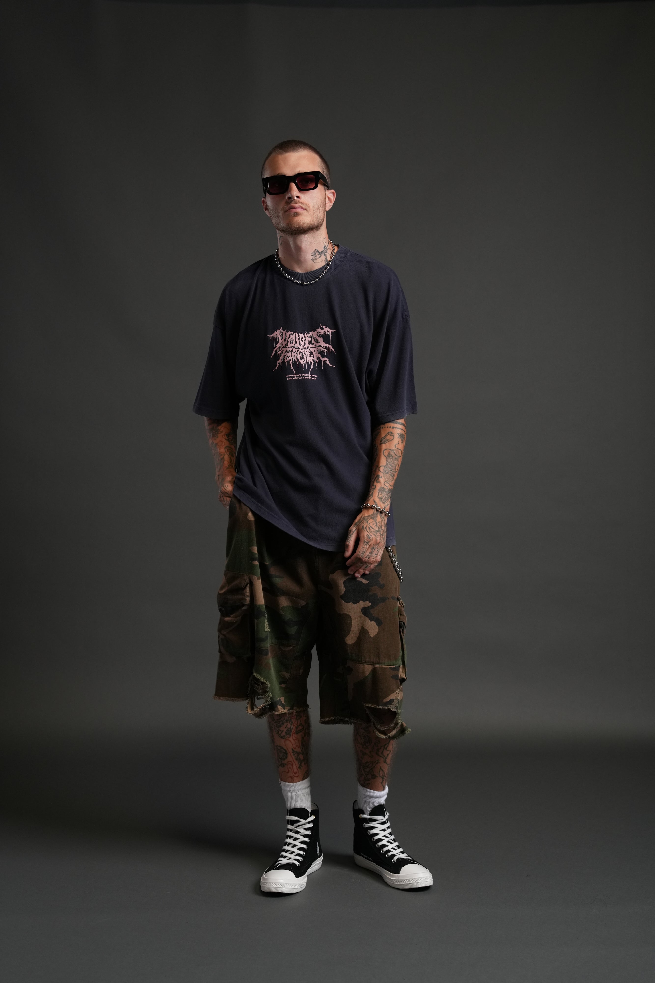 Our Blood "Premium" Oversized Tee in Nightshade
