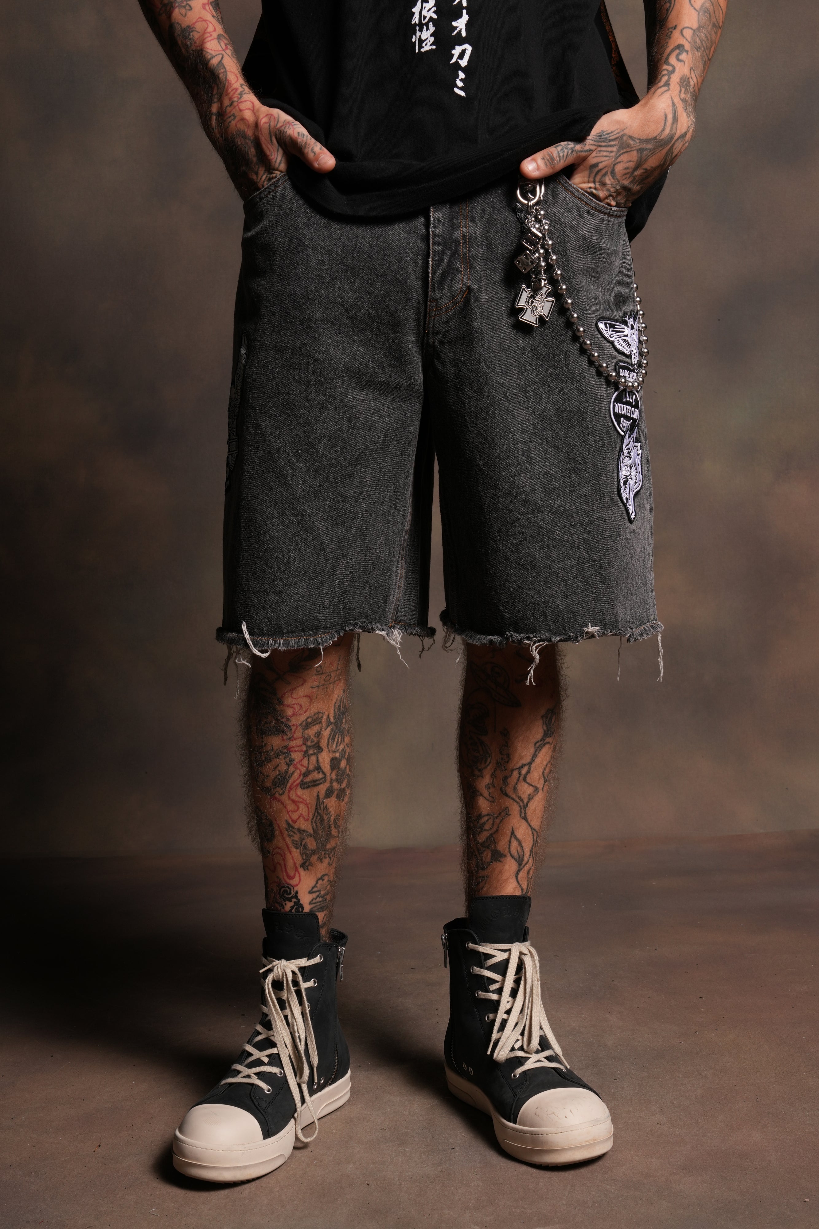Brotherhood Ash Denim Jean Short in Black