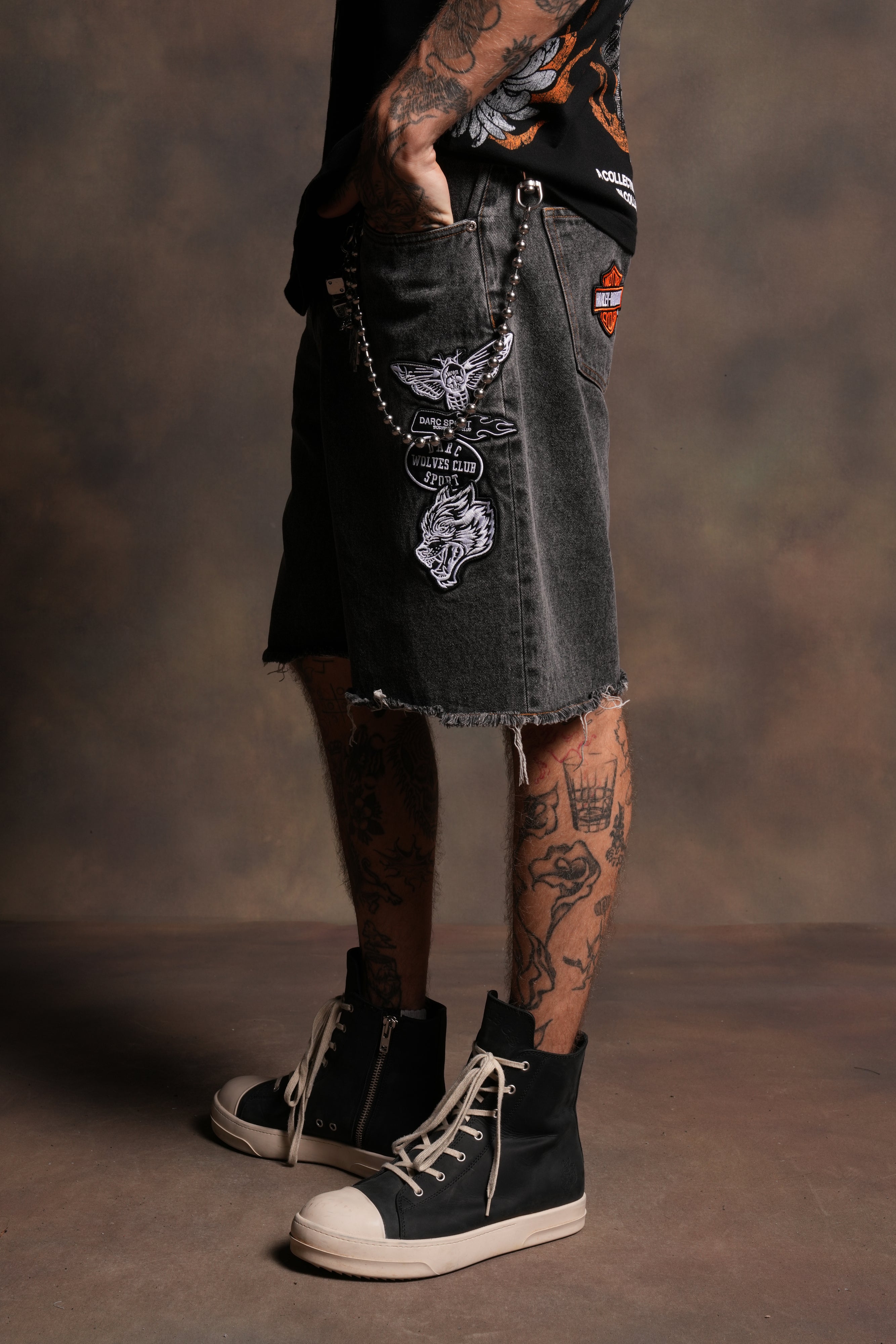Brotherhood Ash Denim Jean Short in Black