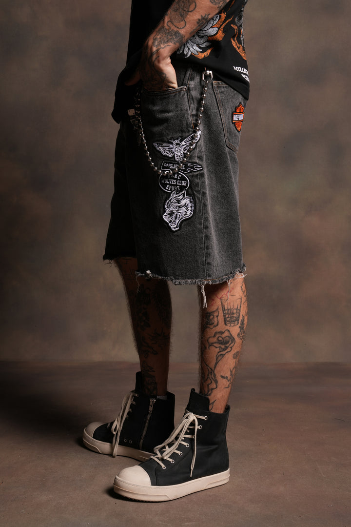 Brotherhood Ash Denim Jean Short in Black