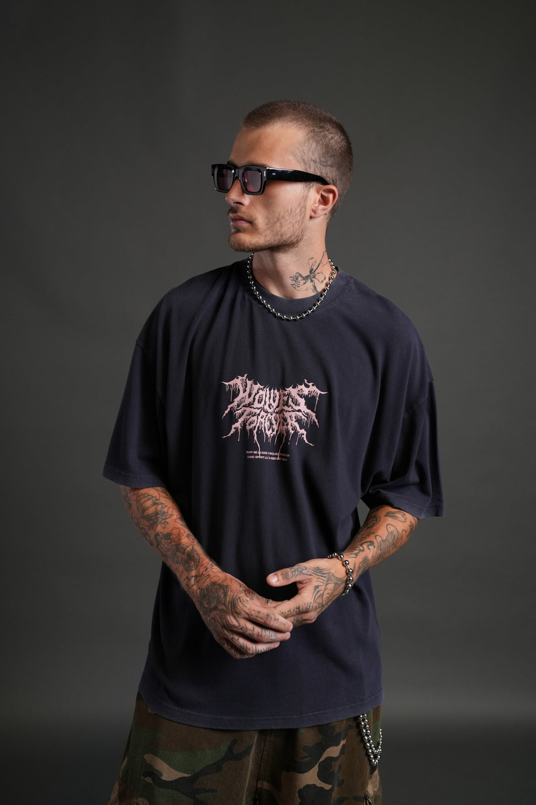 Our Blood "Premium" Oversized Tee in Nightshade