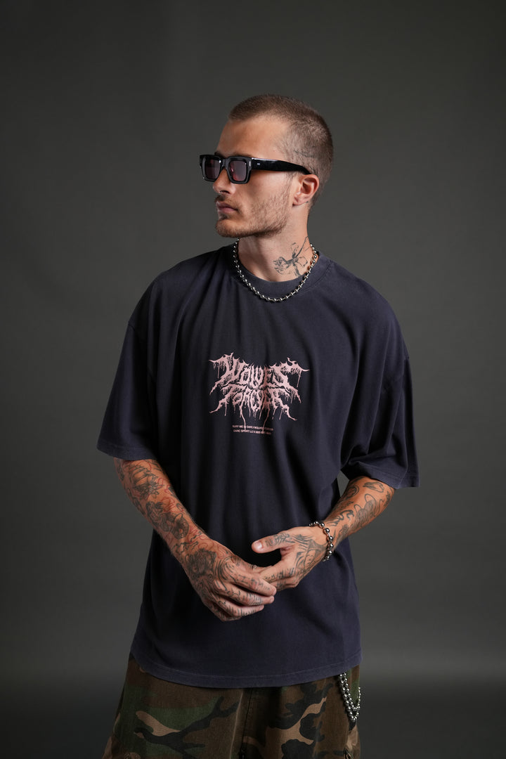 Our Blood "Premium" Oversized Tee in Nightshade
