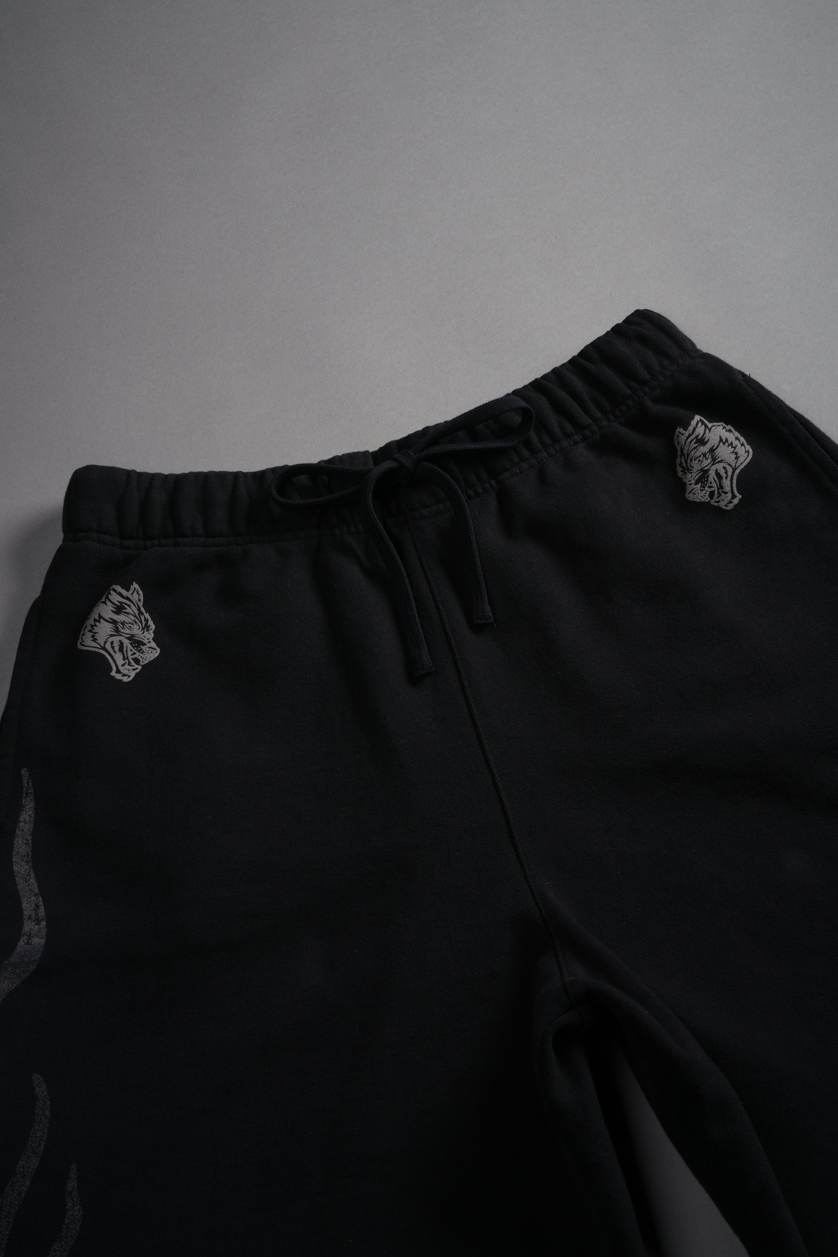 Fight Or Flight Grunge Oversized Raw Hem Post Lounge Sweat Shorts in Black