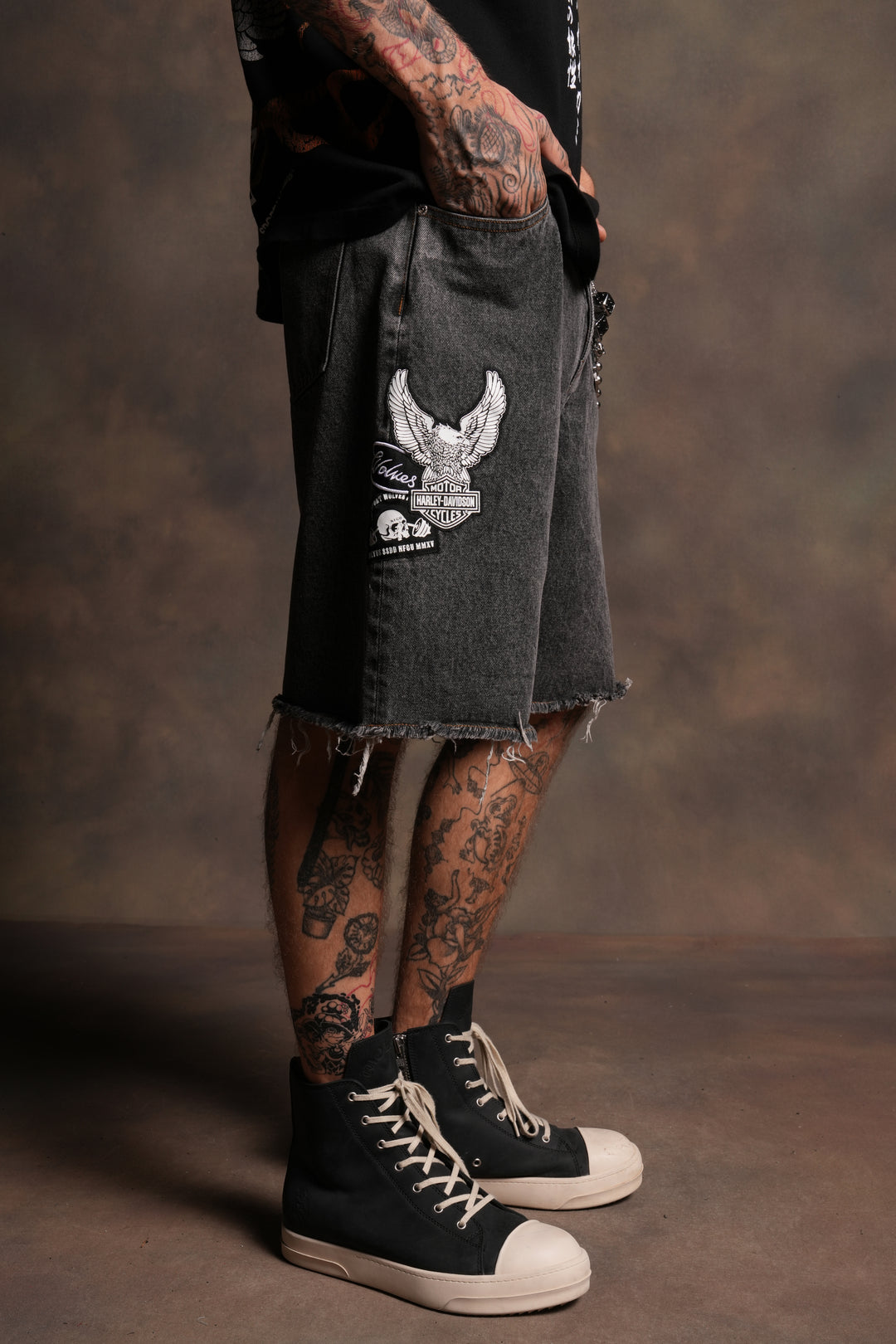Brotherhood Ash Denim Jean Short in Black