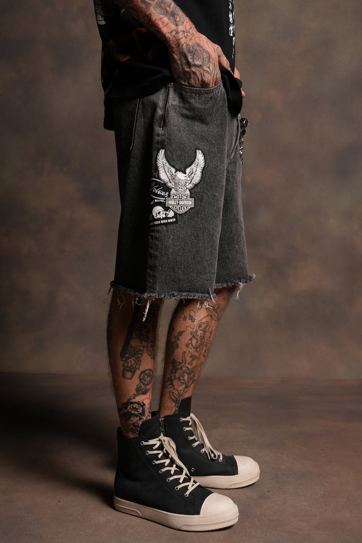 Brotherhood Ash Denim Jean Short in Black