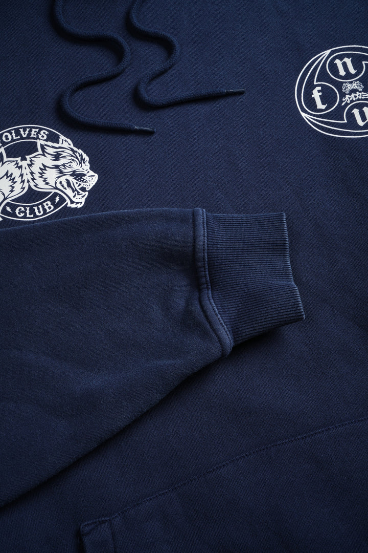 Kazoku Okami Bishop Hoodie in Navy