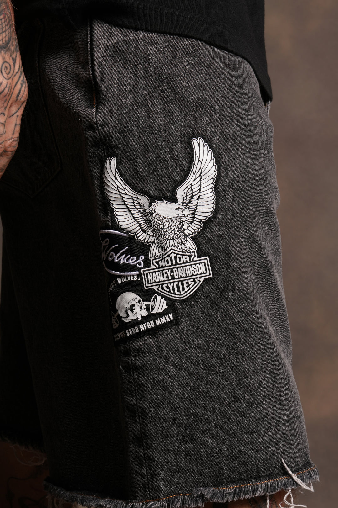 Brotherhood Ash Denim Jean Short in Black
