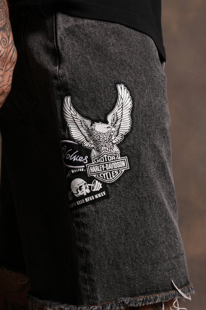 Brotherhood Ash Denim Jean Short in Black