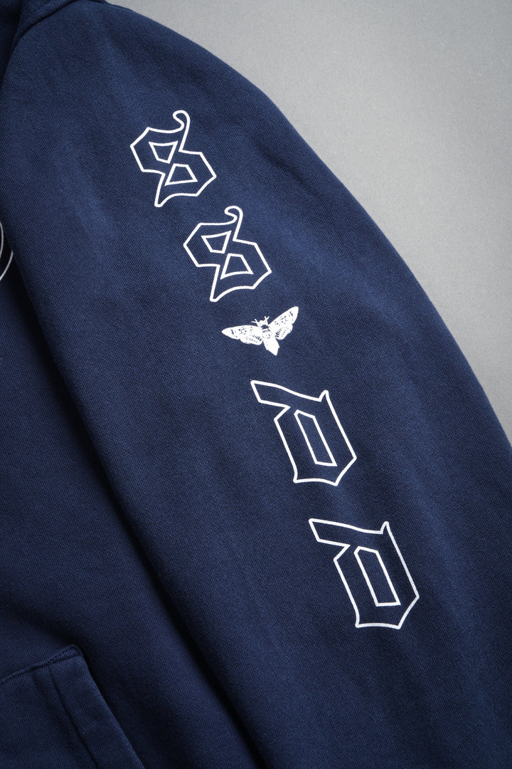 Kazoku Okami Bishop Hoodie in Navy