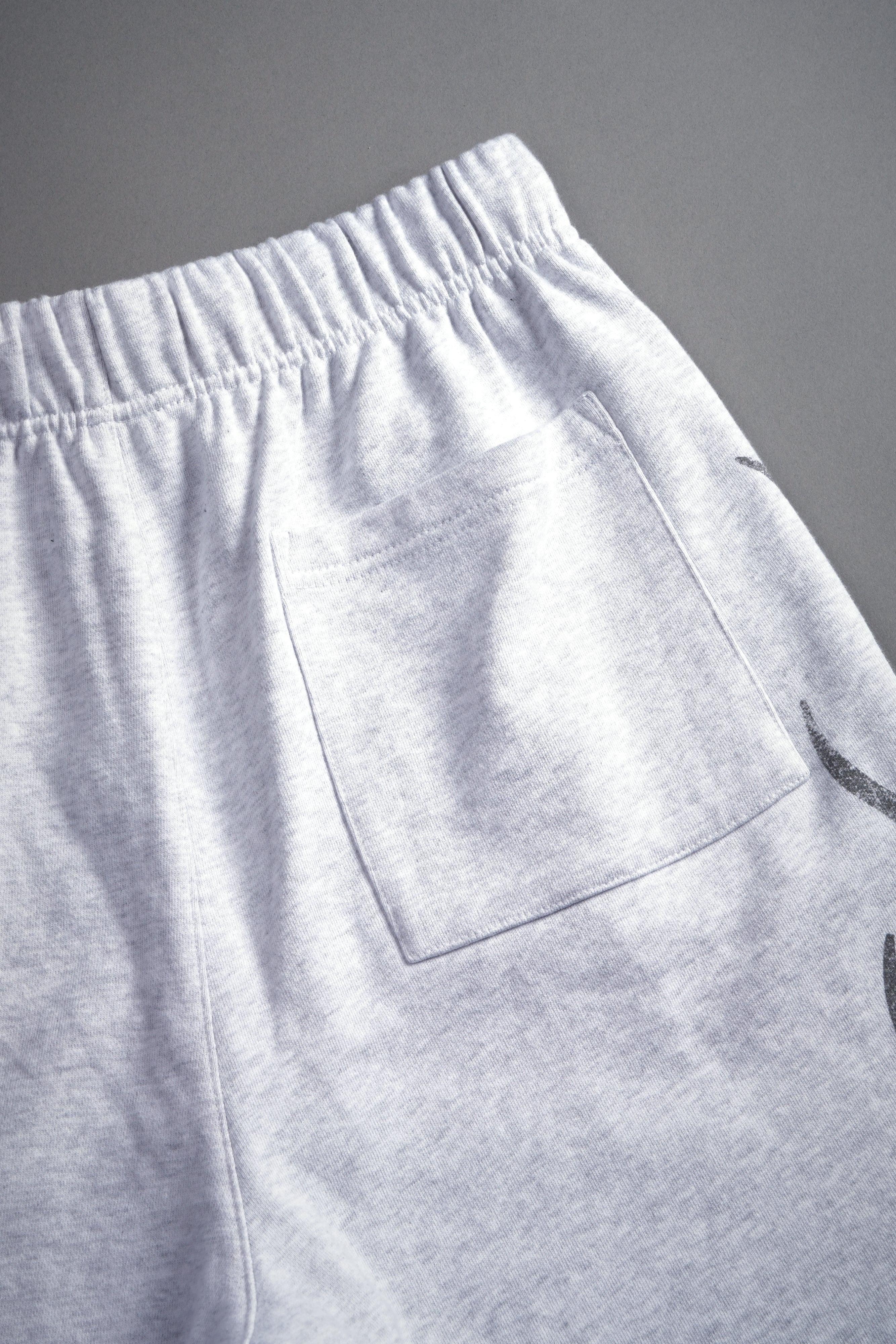 Fight Or Flight Grunge Oversized Raw Hem Post Lounge Sweat Shorts in Super Light Athletic Gray