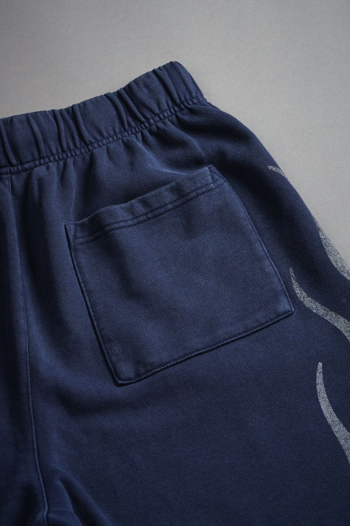 Fight Or Flight Grunge Oversized Raw Hem Post Lounge Sweat Shorts in Navy