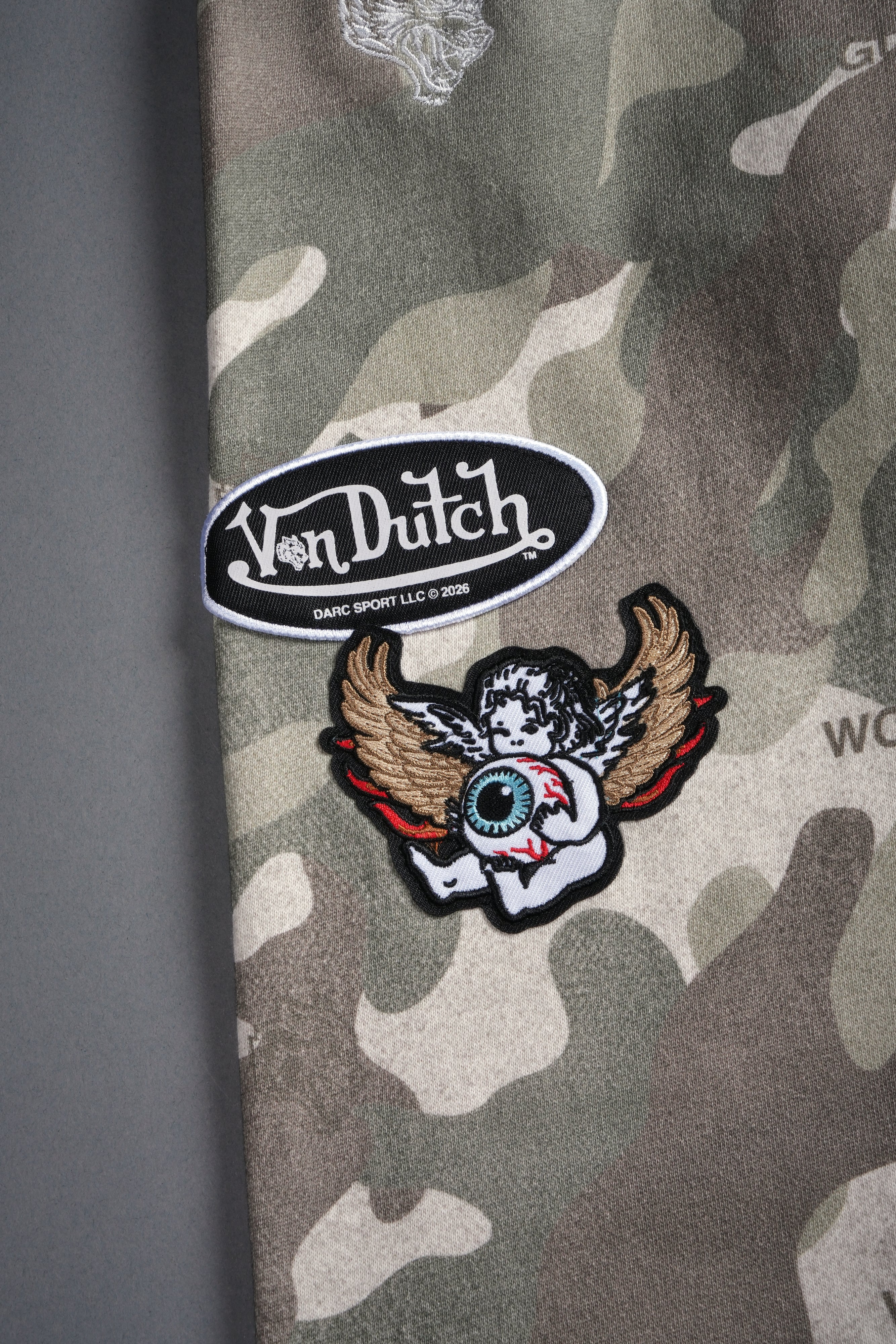 Darc Kulture Bigelow Cargo Sweat Pants in DSVD Green Camo