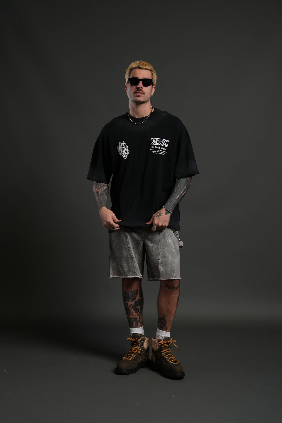 Midnight Horseman "Premium" Oversized Tee in Black Drift Wash