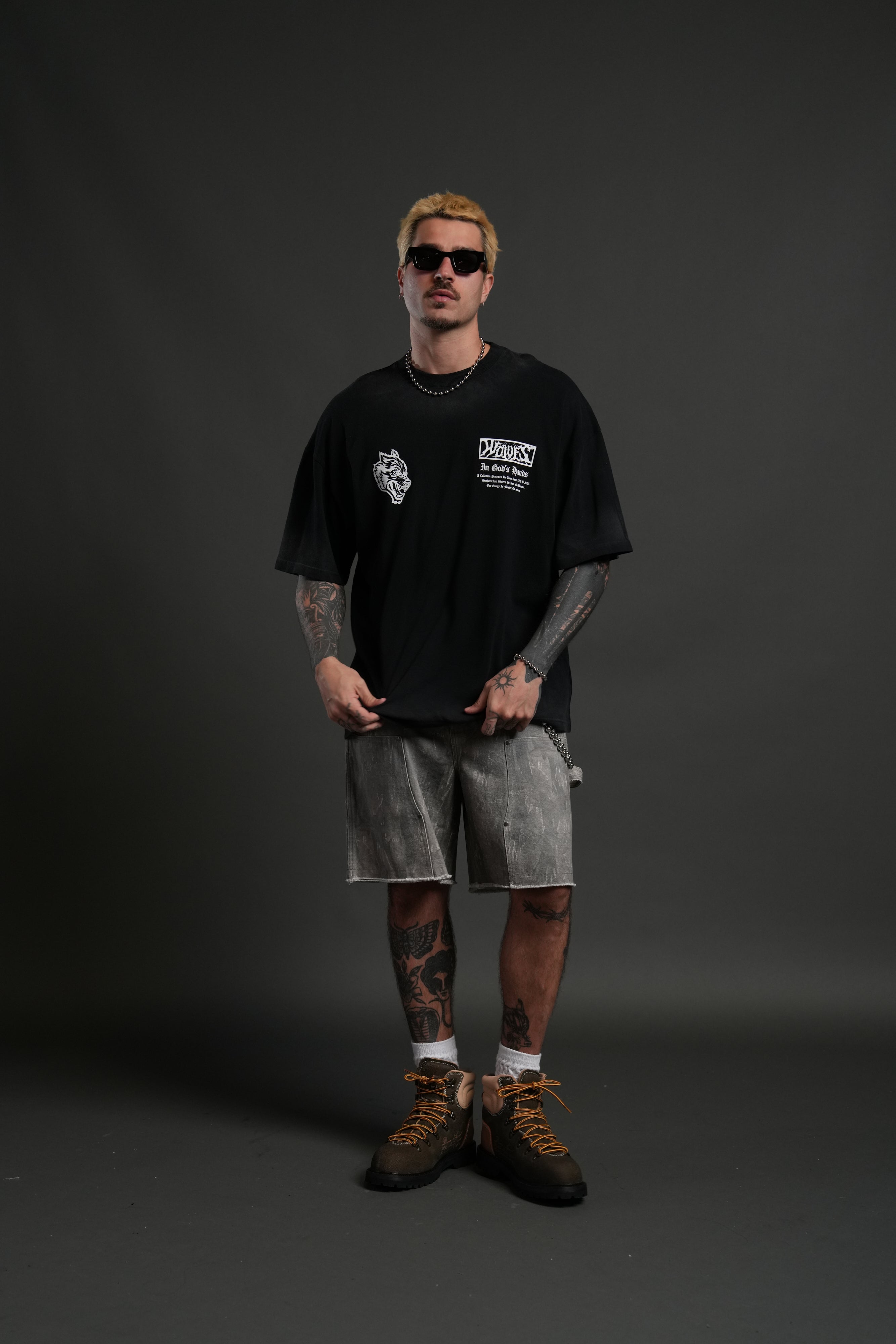 Midnight Horseman "Premium" Oversized Tee in Black Drift Wash