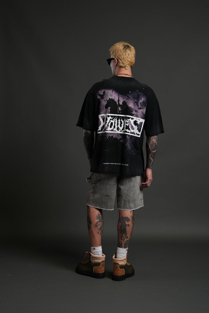 Midnight Horseman "Premium" Oversized Tee in Black Drift Wash