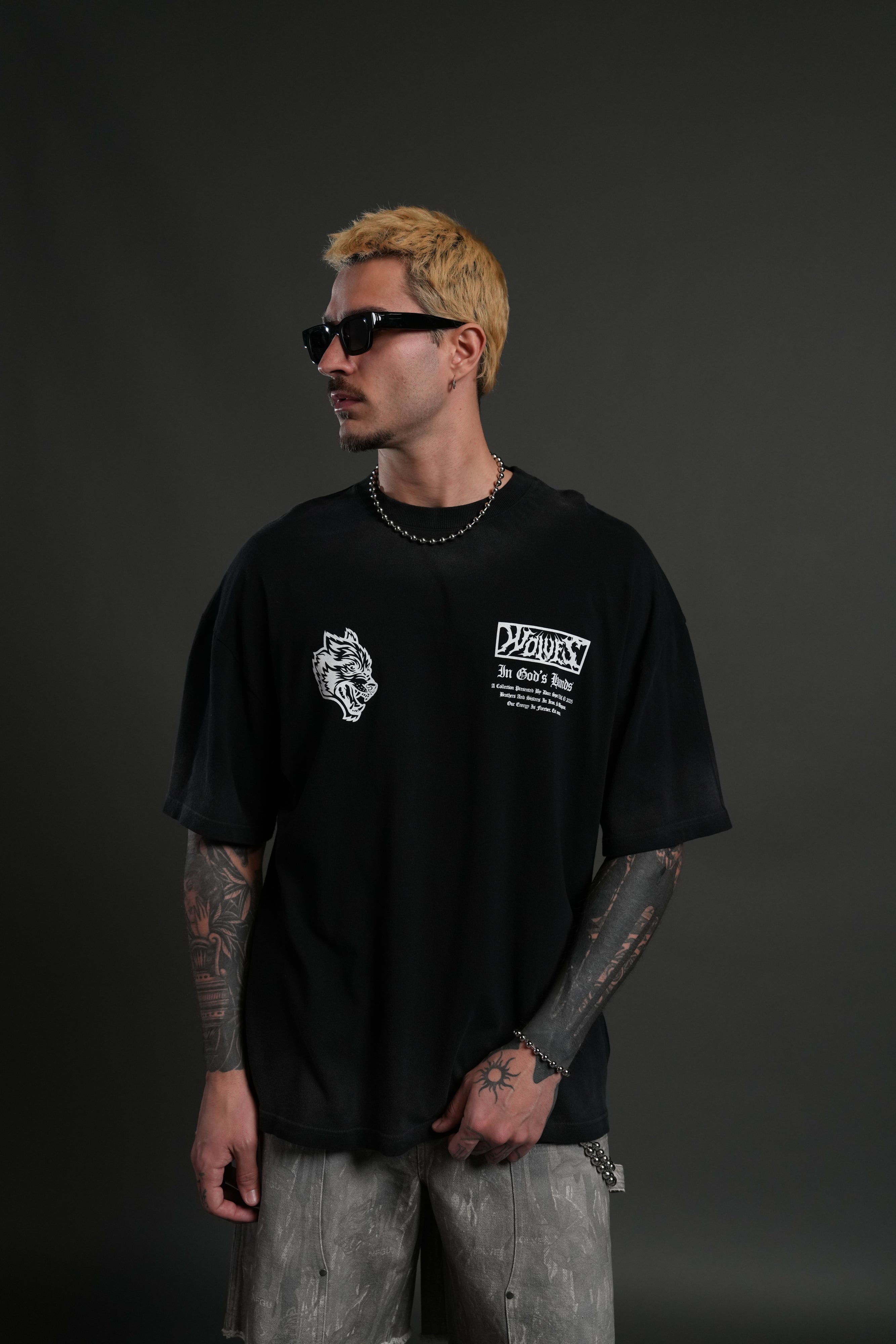 Midnight Horseman "Premium" Oversized Tee in Black Drift Wash