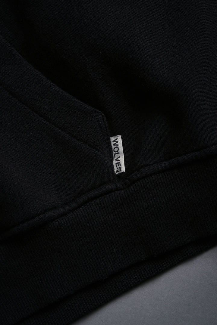 Wolf Chopper Vex Double Zip Hoodie in Black