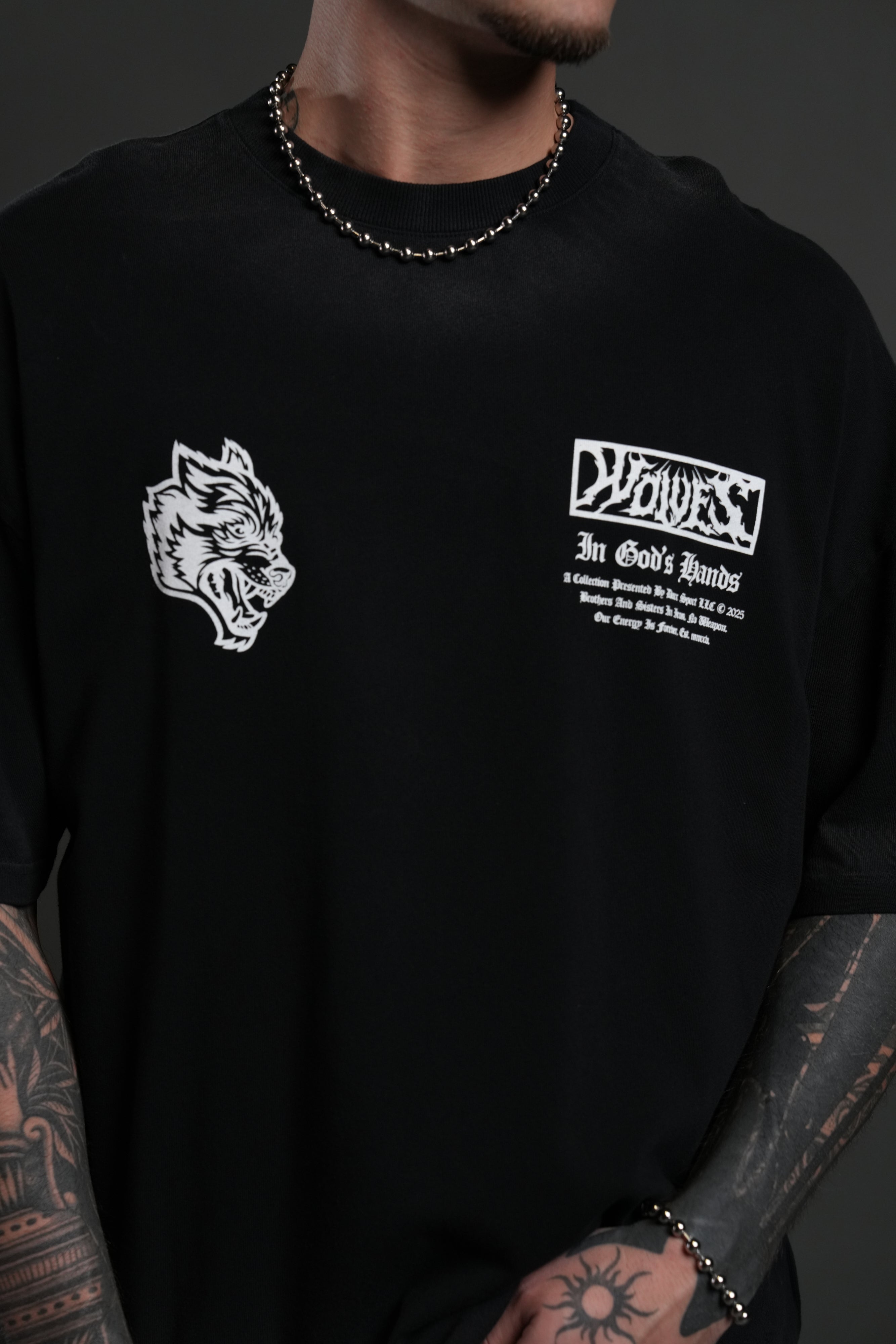Midnight Horseman "Premium" Oversized Tee in Black Drift Wash
