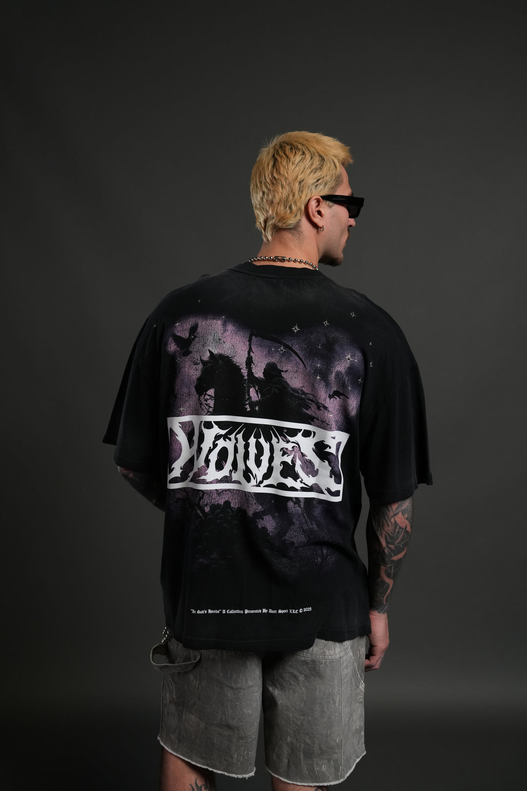 Midnight Horseman "Premium" Oversized Tee in Black Drift Wash