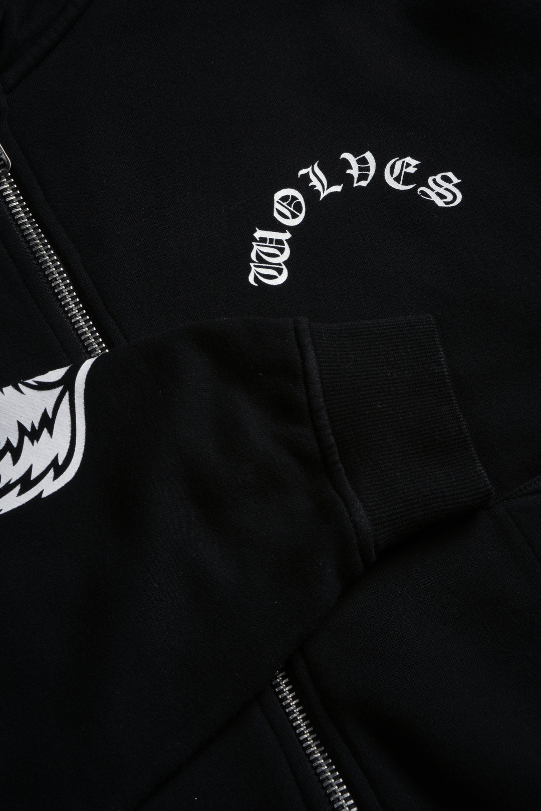 Wolf Chopper Vex Double Zip Hoodie in Black