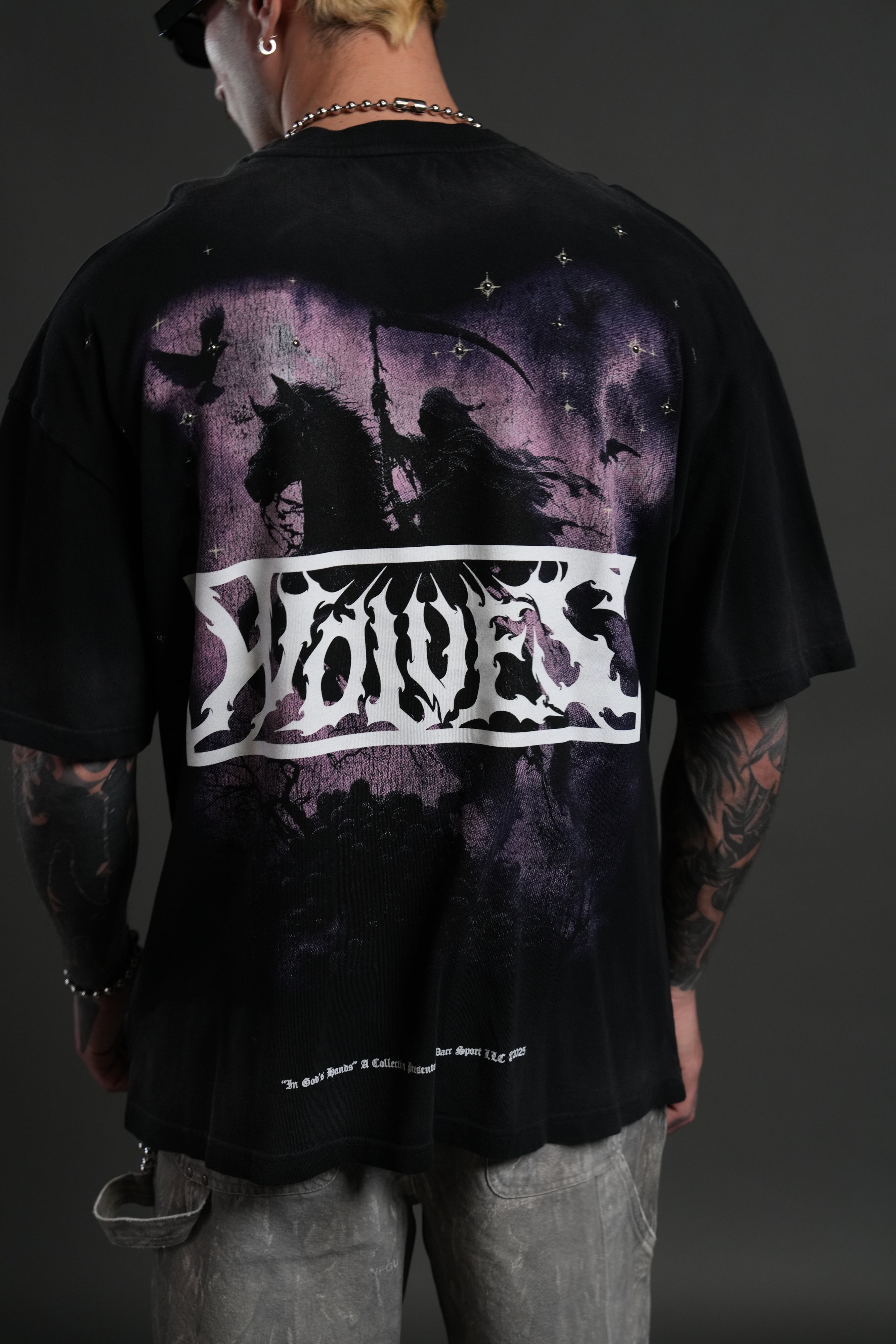 Midnight Horseman "Premium" Oversized Tee in Black Drift Wash