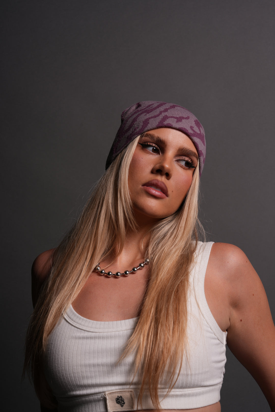 Warrior's Fire Cap Beanie in Purple Smoke