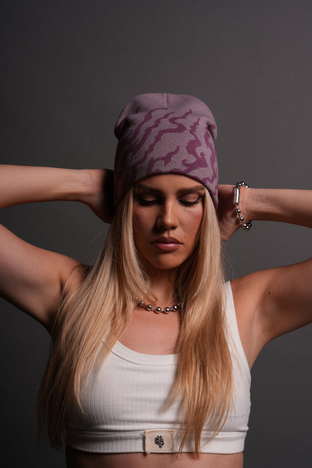Warrior's Fire Cap Beanie in Purple Smoke