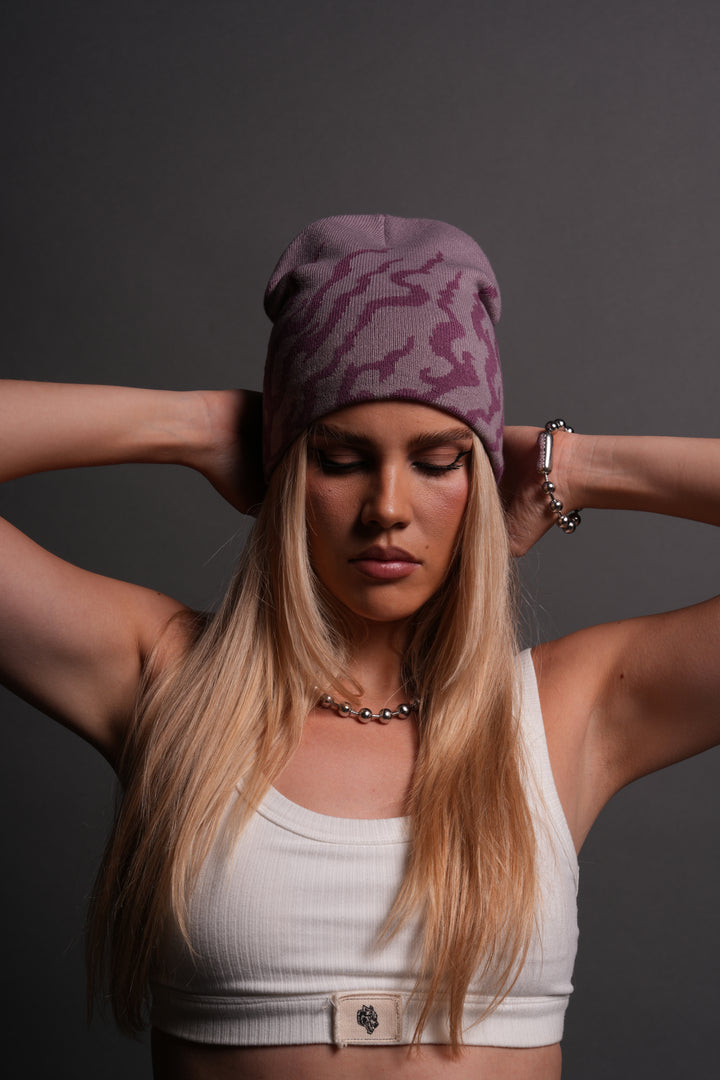 Warrior's Fire Cap Beanie in Purple Smoke