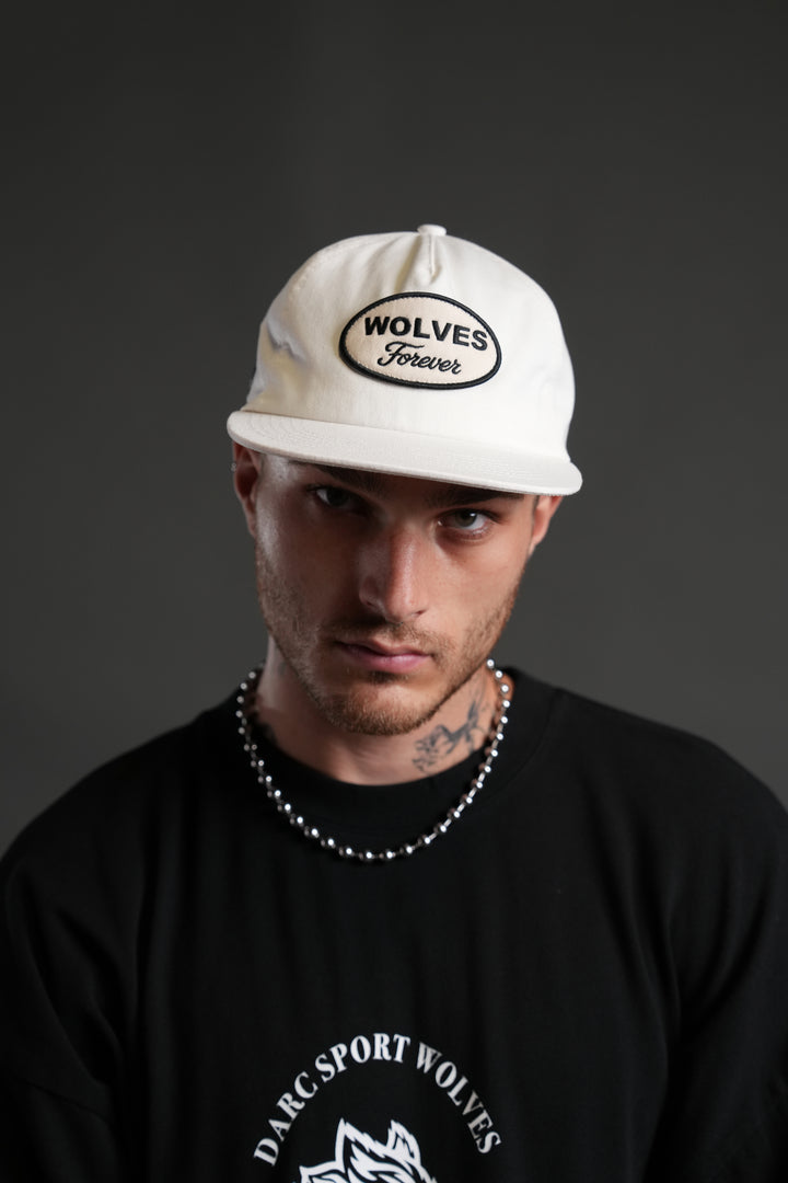 Our Time Vintage 5 Panel Hat in Cream