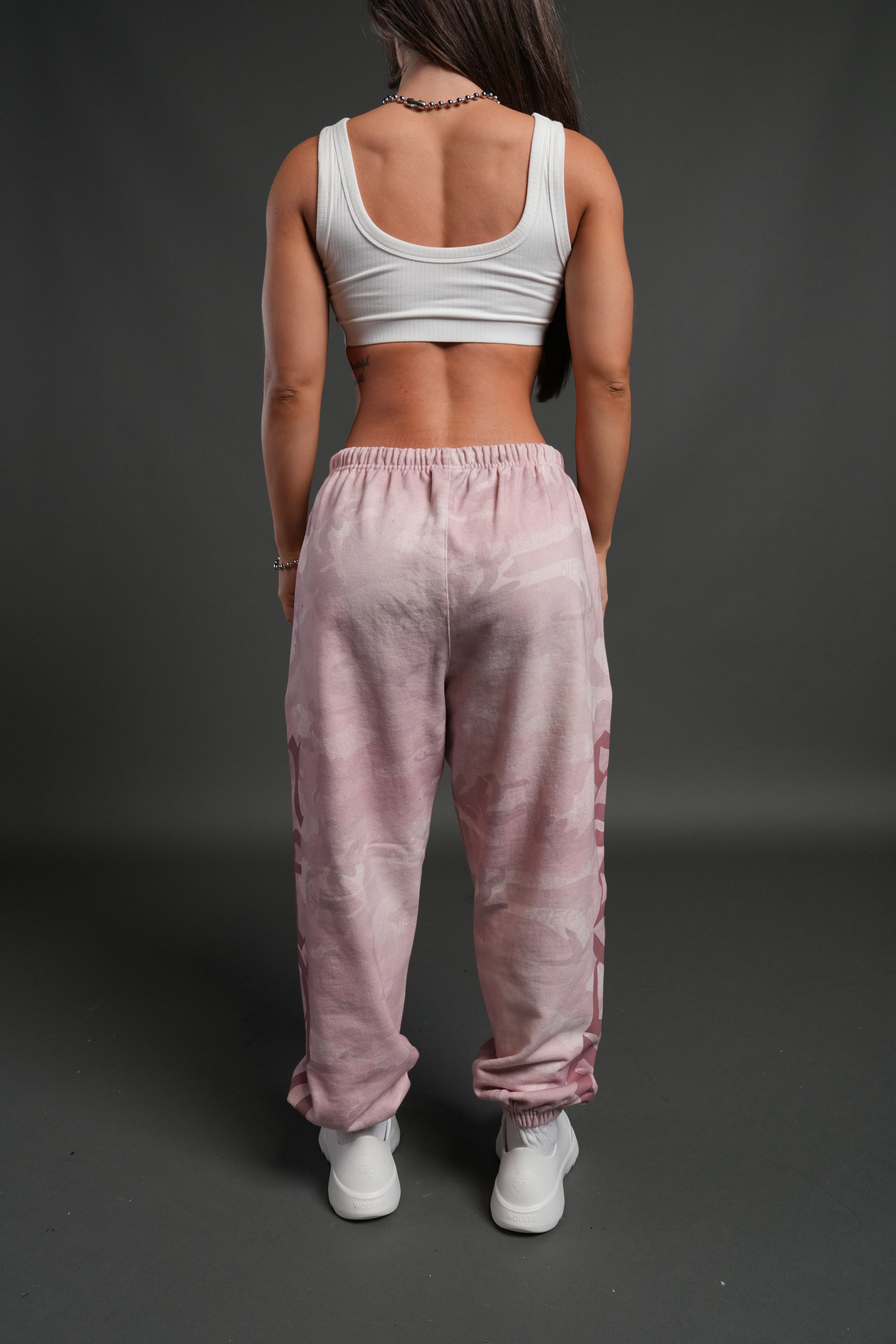 Our Mantra Unisex Lounger Sweat Pants in Blush Vintage Woodland Camo