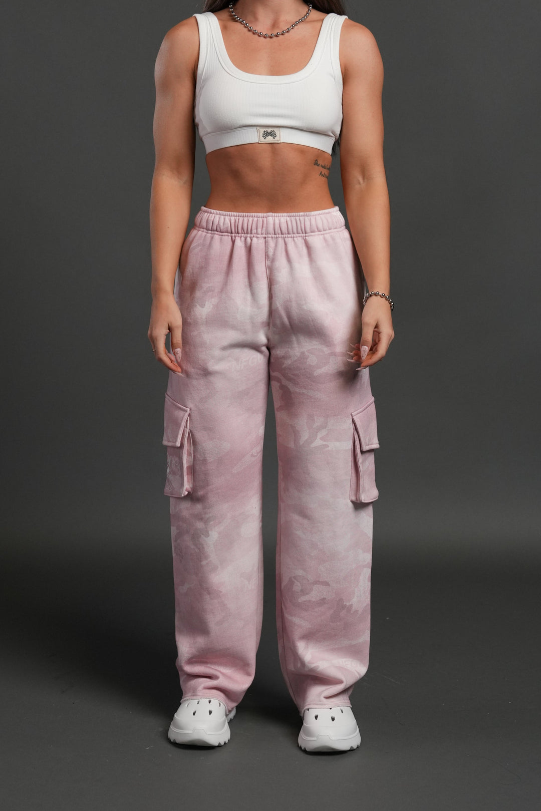 Dual Cherub NFGU Big Cozy Sweats in Blush Vintage Woodland Camo