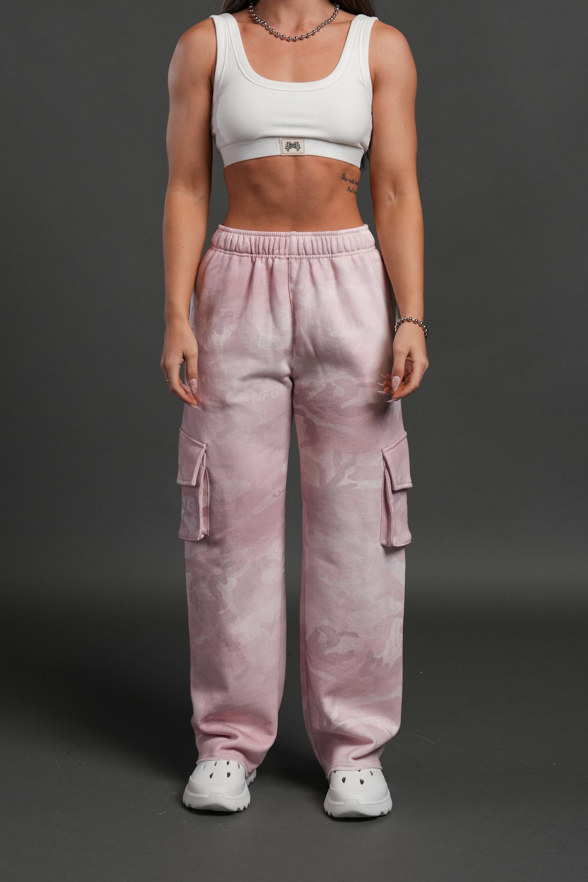 Dual Cherub NFGU Big Cozy Sweats in Blush Vintage Woodland Camo