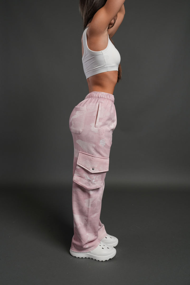 Dual Cherub NFGU Big Cozy Sweats in Blush Vintage Woodland Camo