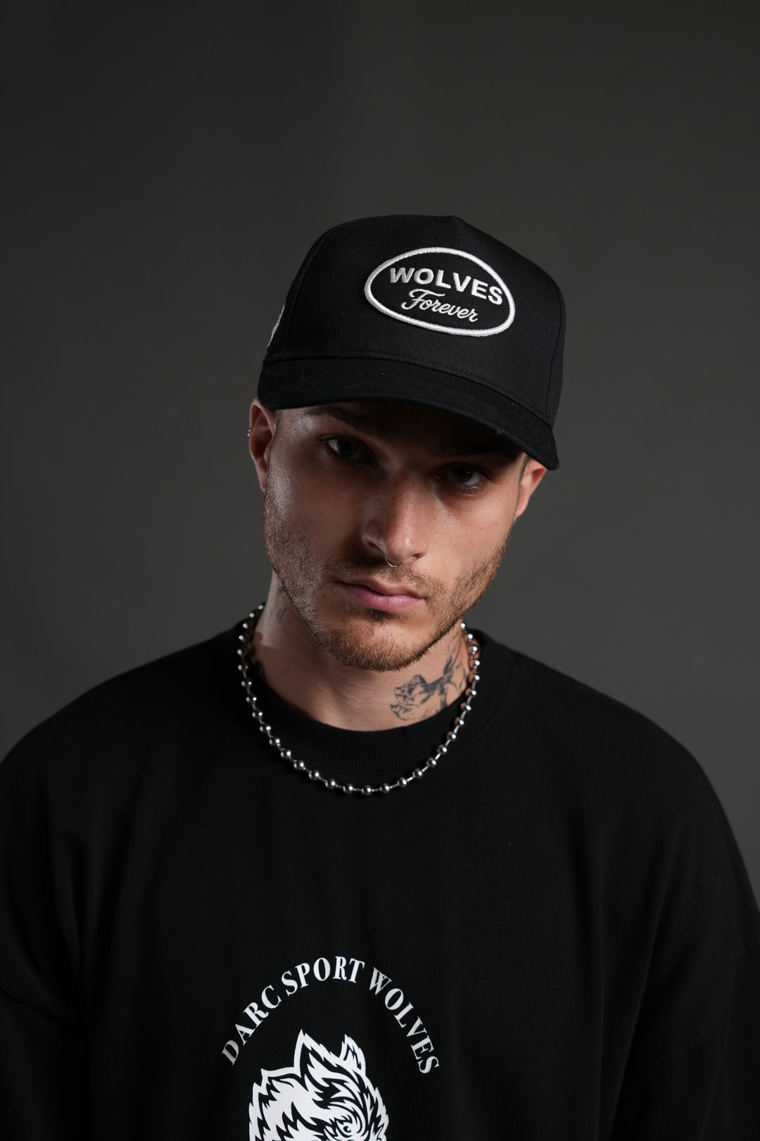 Our Time 5 Panel Hat in Black