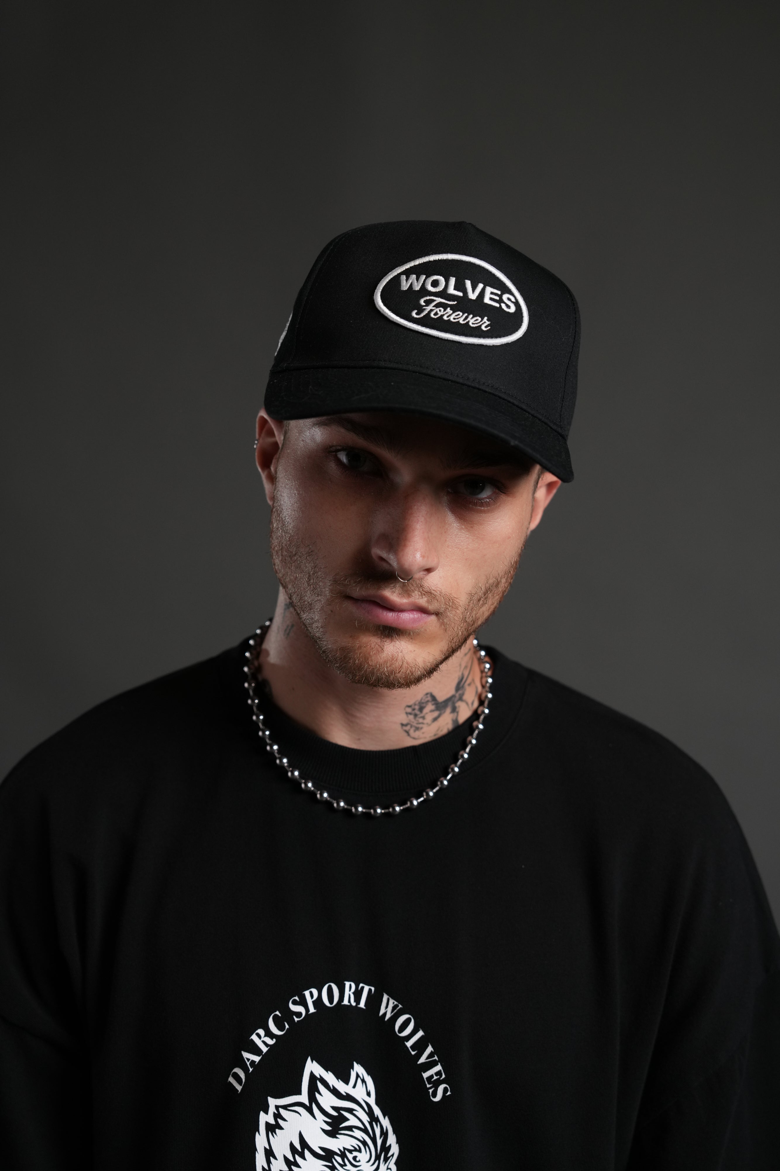 Our Time 5 Panel Hat in Black