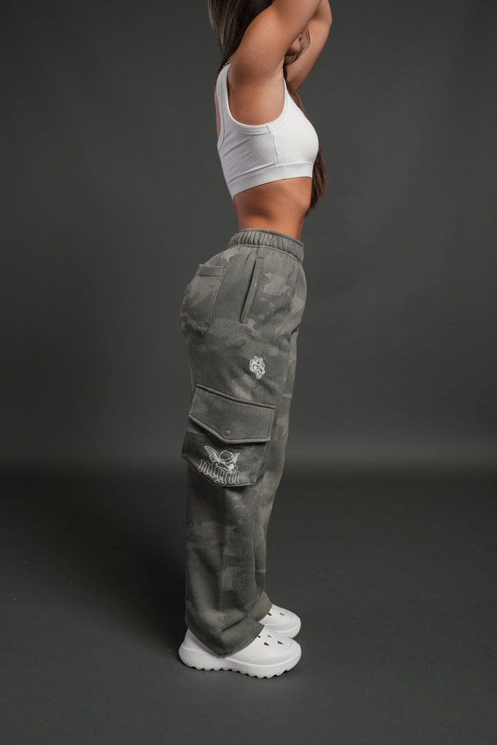 Dual Cherub NFGU Big Cozy Sweats in Lush Vintage Woodland Camo