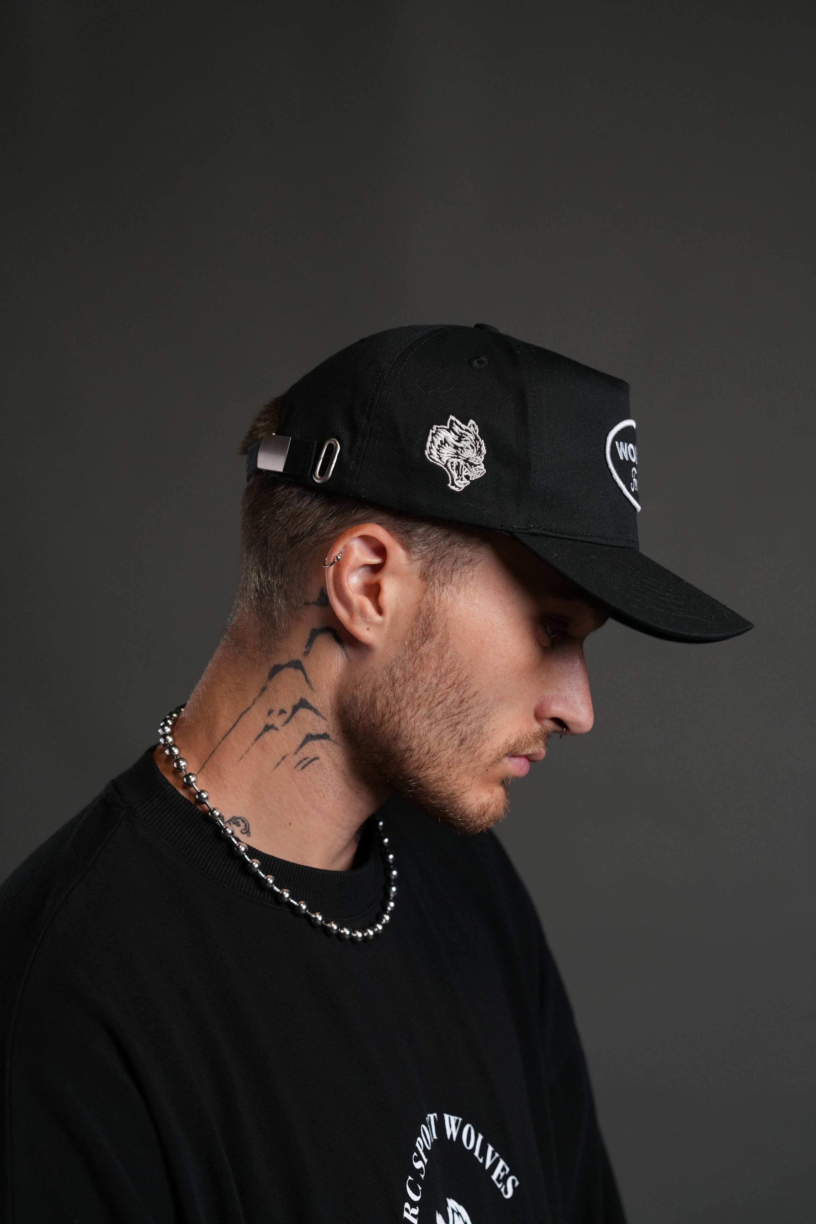 Our Time 5 Panel Hat in Black
