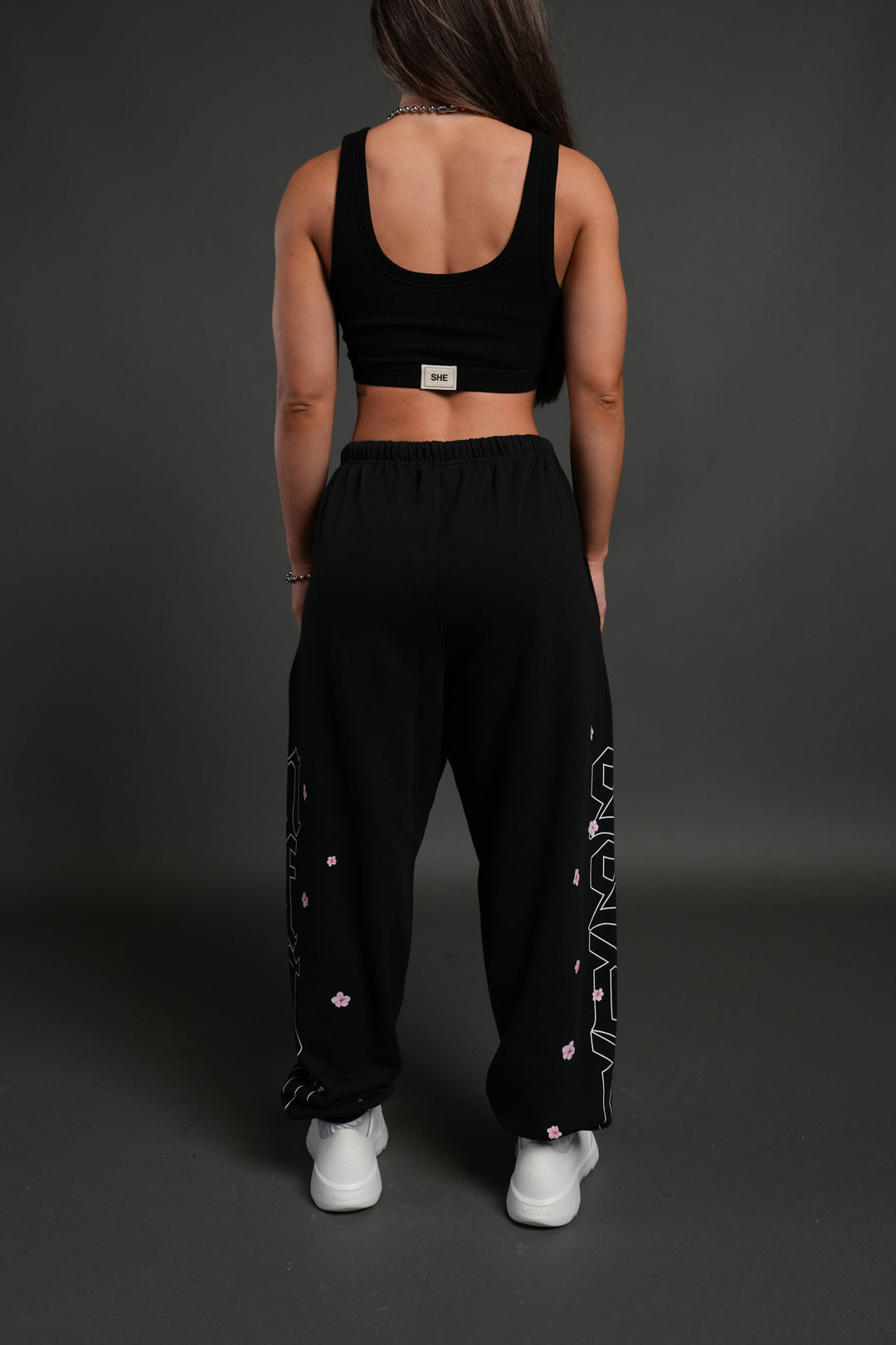 Blossom Mantra Unisex Lounger Sweat Pants in Black