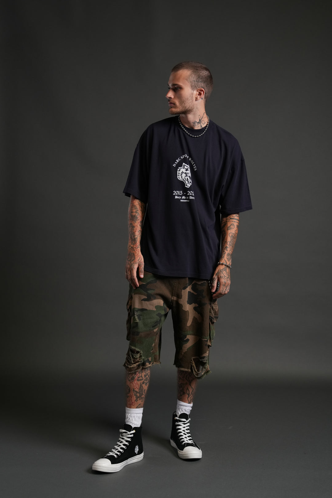 Wolf Blood "Premium" Oversized Tee in Nightshade