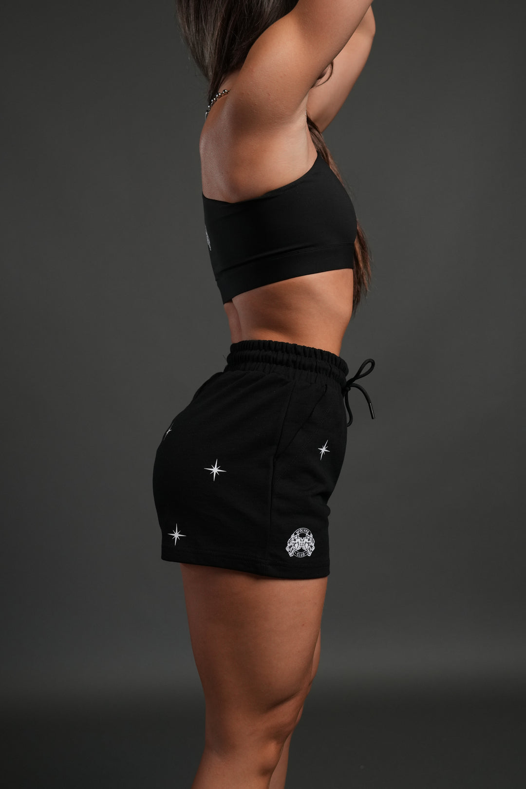 FRVR In The Stars Comfy Sweat Shorts in Black