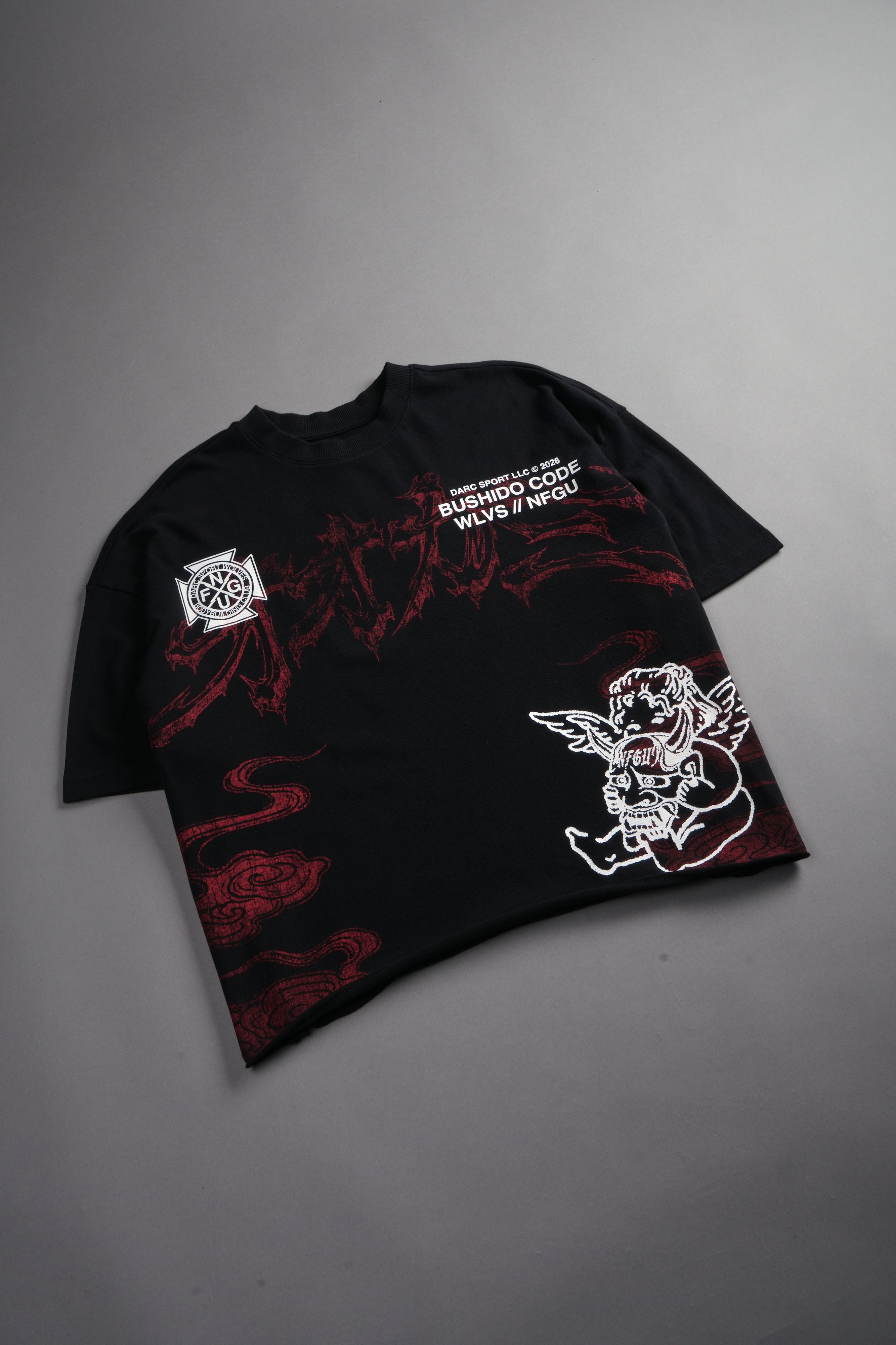 Gates Inferno Premium Raw Hem Box Cut Tee in Black